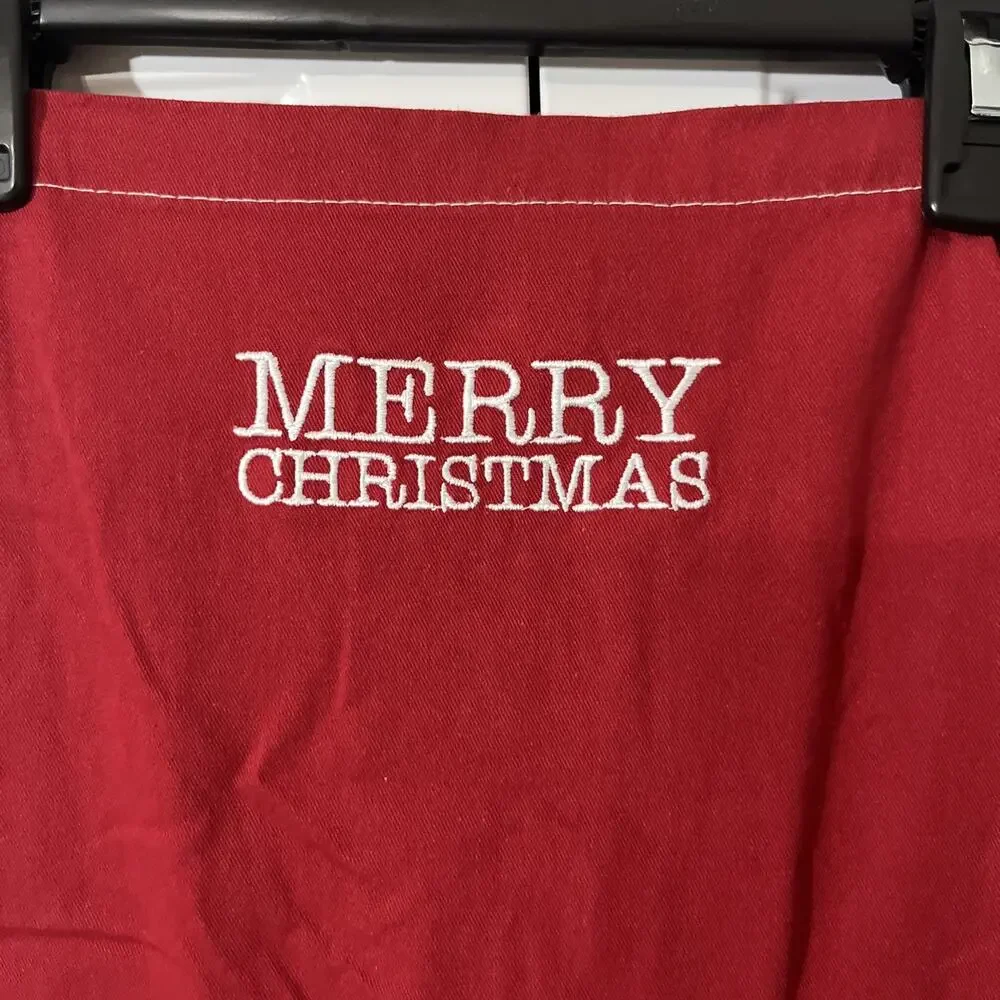 Custom Made Kitchen Apron With Embroidery & Removable Towel Washable Christmas